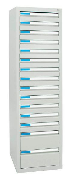 stumpf Schubladenschrank Serie ESTA, RAL 7035/7035, 15 Schubladen (13x100, 2x200 mm), 7605607