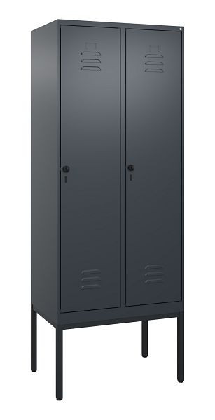 C+P Umkleidespind Classic PLUS, Gestell, 2 Abteile, 2120x800x500mm, 7016/7016, Drehriegel, 0800307-22 S10012