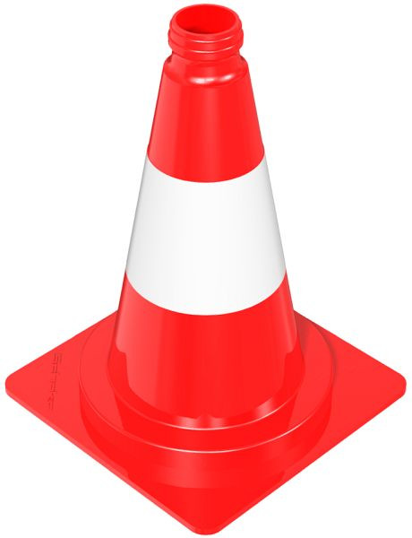 Schake Leitkegel tagesleuchtend, rot / weiß, Höhe: 320 mm, 3L320