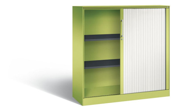 C+P Rollladenschrank Asisto, H1310xB1200xT435mm, Farbe: Viridingrün / Verkehrsweiß, Bügelgriff, 3 OH, 143031-000 S10108