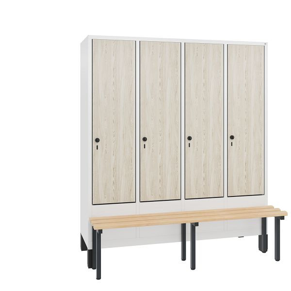 C+P Spind Evolo, 4 Abteile, H1850xB1590xT815 mm, Weiß/MDF Esche, 48030-42 S10335