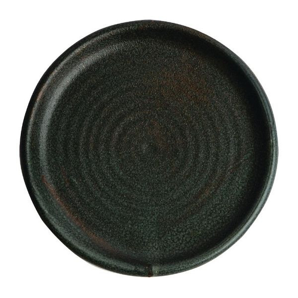 Olympia Canvas runder Teller mit schmalem Rand dunkelgrün 18cm, VE: 6 Stück, FA323