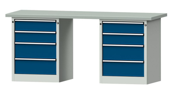 ANKE Werkbänke Kombiwerkbank, Modell 840 V, 2000 x 700 x 890 mm, RAL 7035/5010, ZBP 40 mm, 415.109