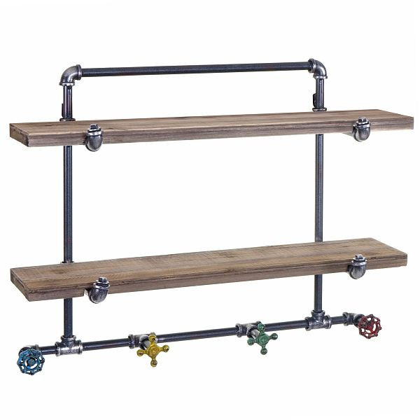 Mendler Wandgarderobe HWC-D96, Ablageregal Regal Garderobe Hängegarderobe Garderobenpaneel, Industriedesign 70x54x23cm, 64850