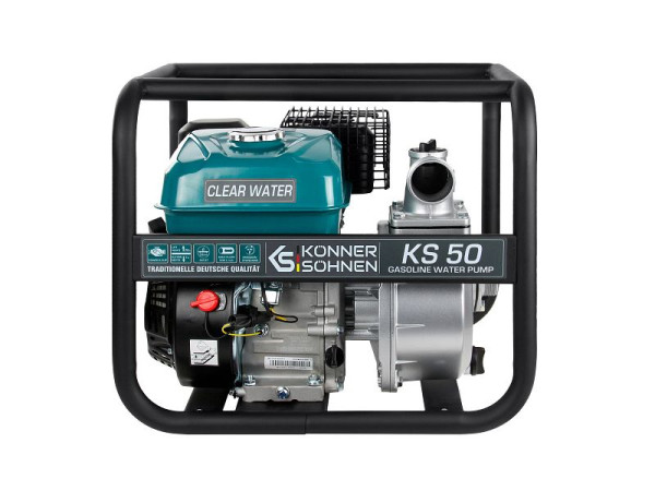 Könner & Söhnen Wasserpumpen, KS 200, 196 cm3, 6.5 PS, 3.6 l, 0.6 l, 79/104 dB, 500 l/min, KS 50