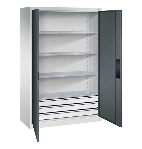 C+P Werkzeugschrank Acurado, H1950xB1200xT500mm, 7035/7016, 3 Einlegeböden, Traglast 110 kg, 8931-523 S10167