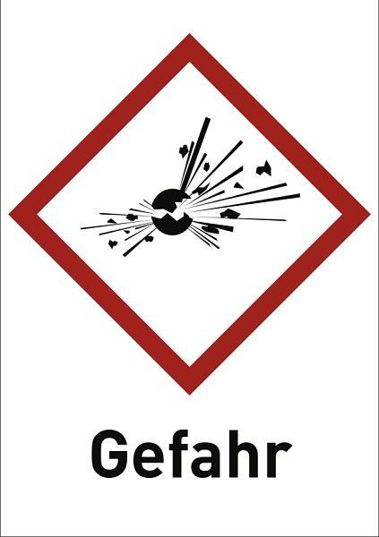 Moedel Explosiv (GHS 01) Gefahr, Folie, 105x148 mm, 56334
