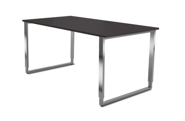 Kerkmann Höhenverstellbarer Schreibtisch mit Bügelgestell, Aveto, B 1600 x T 800 x H 680-820 mm, anthrazit, 11430313
