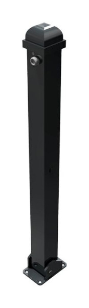 Schake Stilpoller Stahlrohr 70 x 70 mm Serie 473B, umlegbar, selbsteinrastende Verriegelung für Dübel Befestigung, Profilzylinderschloß, 473UZB