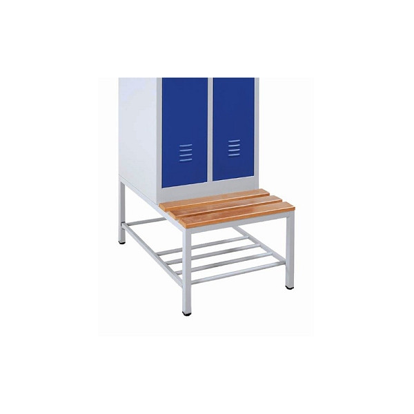 Lüllmann Sitzbankuntergestell mit Schuhrost, Sitzauflagen buche, 400 x 500 x 800 mm, lichtgrau, 524225