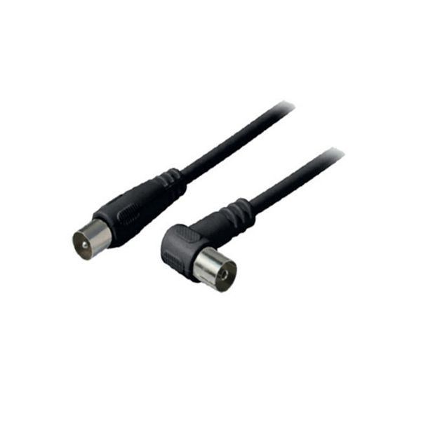 S-Conn Antennenkabel, 100% geschirmt, Winkel auf Gerade, BZT - CE > 80 dB, schwarz, 5,0m, 80035-32S