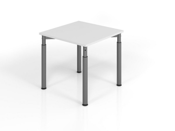 Hammerbacher Schreibtisch YS08, 80 x 80 cm, Platte: Grau, 25 mm dick, ABS-Dickkante, Rechteckform, Graphit, VYS08/5/G