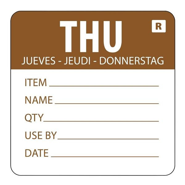Vogue Farbcodesticker Donnerstag, VE: 500 Stück, L069, 5050984044656