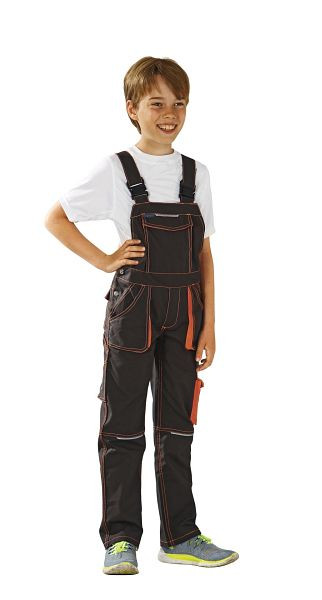 Planam Basalt Neon Junior Latzhose, oliv/orange, Größe 122/128, 6122122