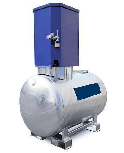 DENIOS Mobile Dieseltankanlage KC500-S, 500 Liter, 12/24 V-Pumpe, Flügeltürenschrank, 252571