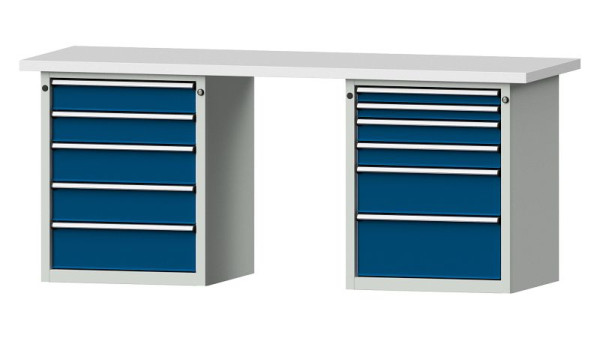 ANKE Werkbänke Kombiwerkbank, Modell 841 V, 2000 x 700 x 840 mm, RAL 7035/5010, KSP 40 mm, 415.116