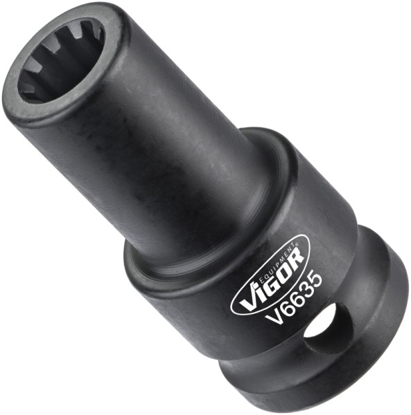 VIGOR Steckschlüsseleinsatz, Vierkant hohl 12,5 mm (1/2 Zoll), Rillenprofil, 11.5 mm, V6635