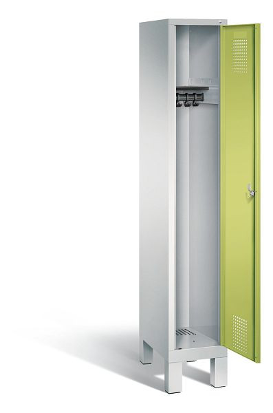 C+P Garderobenschrank Evolo, H1850xB320xT500mm, Farbe: Lichtgrau / Viridingrün, 48010-10 S10122