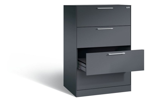 C+P Karteischrank Asisto, H1310xB800xT600mm, Farbe: Schwarzgrau, Bügelgriff, 146223-422 S10040