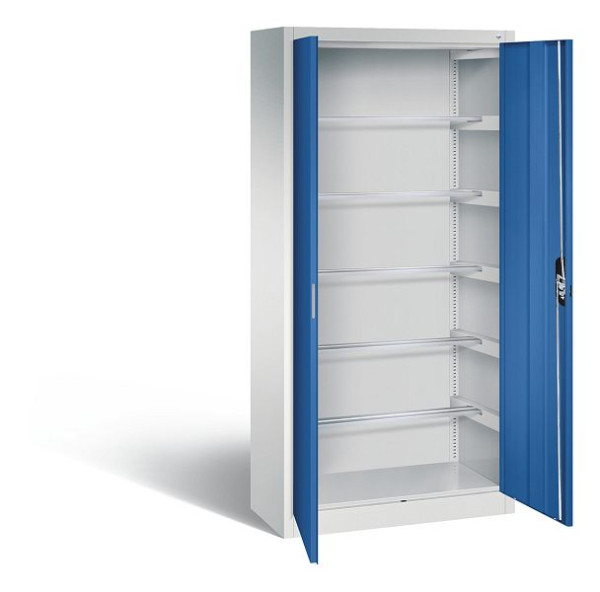 C+P Büroschrank Acurado, H1950xB930xT400mm, Farbe: Lichtgrau / Enzianblau, Muldengriff, 9260-600 S10157