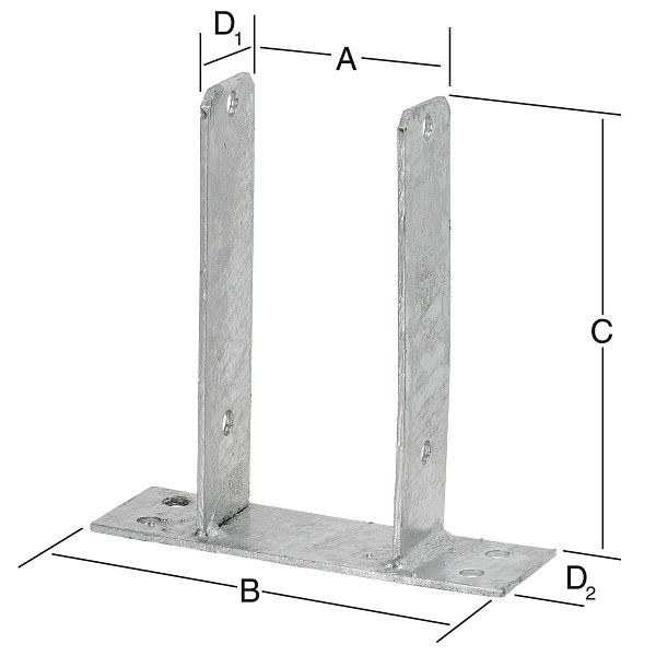 Vormann schwere Stützenschuhe, aufschraubbar, 101 x 190 x 200 feuerverzinkt, VE: 10 Stück, 071284000