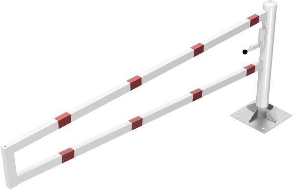 Schake Drehbare Wegesperre, mit selbsteinrastender Verriegelung 2,50m für Vorhangschloss, Drehpfosten: Ø 102mm, Schrankenarm: 60x40mm, 4013_25VBP