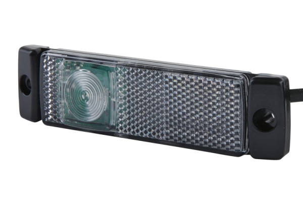HELLA Positionsleuchte, LED, 12V, Anbau/Schraubanschluss, Scheibenfarbe: glasklar, LED-Lichtfarbe: weiß, 500mm, offene Kabelenden, vorne, 2PG 008 645-561