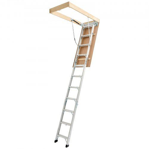 VEVOR Aluminium Dachbodenleiter, Tragkraft 170 kg, höhenverstellbar 3-3,13 m, faltbar für Dachbodenzugang, Balkone, ZDKKSGLTLHJ3UOT0H001V0