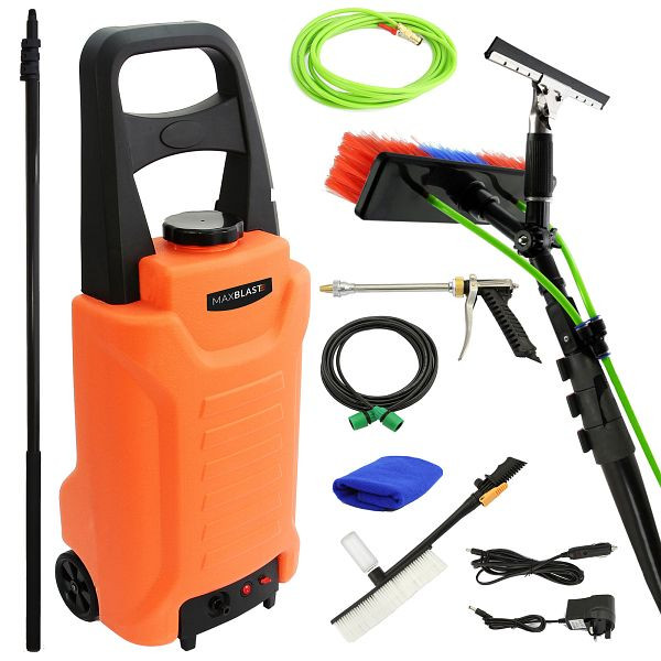 MAXBLAST 9,2 m wasserführende Teleskopstange & 30 L Reinigungswagen Fensterreinigungsset, 20029