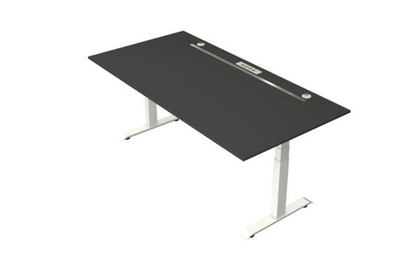 Kerkmann Steh-/Sitztisch Move boost 4 2000 X 1000 elektrisch höhenverstellbar von 640-1290 mm, Weiss/Anthrazit, 10430913