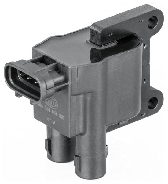 HELLA Zündspule, 4-polig, Doppelzündspule, geschraubt, 5DA 358 057-801