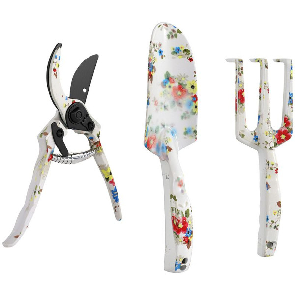 Outsunny Gartenwerkzeug Set 3 Stück Garten Werkzeug aus Metall mit Blumenkelle Handrechen, 84H-413V00MX