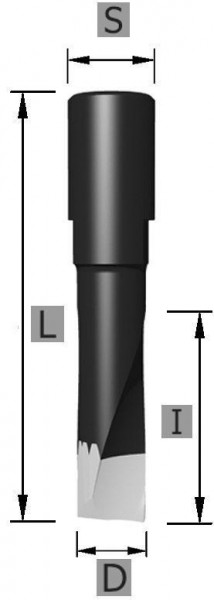 Edessö Nutfräser HW Z2 S10 mm Domino, A: 6, B: 25, GL 49, C: M6x0,75, 102706010