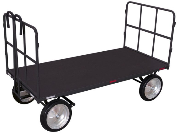 VARIOfit Handpritschenwagen mit 2 Rohrgitterwänden, Außenmaß: 2.065 x 1.015 x 1.340 mm, RAL 7016 anthrazitgrau, Radsatz: Vollgummibereifung, zu-42201/AG