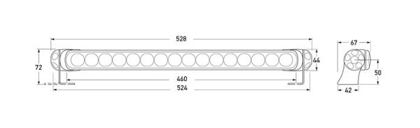HELLA LED-Arbeitsscheinwerfer, Light Bar LB470 R, 12/24V, 2000lm, geschraubt/Anbau, hängend/stehend, Spotausleuchtung, 2500mm, 2XD 958 130-661