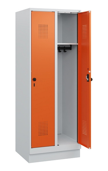 C+P Spind Evolo PLUS, Sockel, 2 Abteile, 1630x600x500mm, 7035/2004, Drehriegel, 0490205-20 S10002