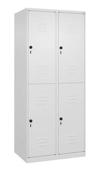 C+P Doppelstöckiger Spind Classic PLUS, 2 Abteile, 1850x800x500mm, 9016/9016, Drehriegel, 080300-22 S10012