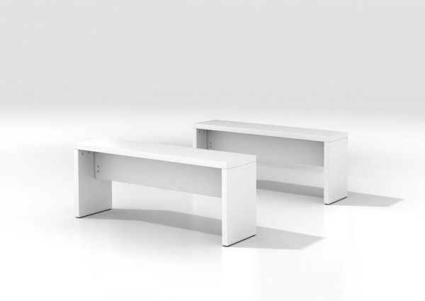 Hammerbacher Set mit 2 Bistrobänke 118x34x45cm(BxTxH) Weiß, besonders leichte Spanplatte, 38 mm dick, VMB118/W