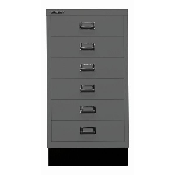 Bisley MultiDrawer™, Inkl. Sockel, DIN A3, 6 Schubladen, 634 anthrazitgrau, L29A36S634