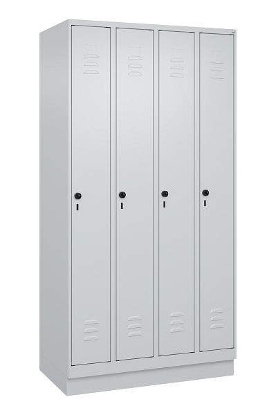 C+P Umkleidespind Classic PLUS, Sockel, 4 Abteile, 1950x1000x500mm, 7035/7035, Drehriegel, 080020-49 S10009