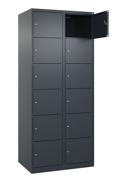 C+P Schließfachschrank Evolo PLUS, 12 Fächer, 1850x800x500mm, 7016/7016, 049000-226 S10016