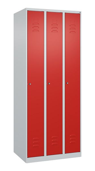 C+P Umkleidespind Classic PLUS, 3 Abteile, 1850x750x500mm, 7035/3020, Zylinderschlösser, 080000-39 S10028