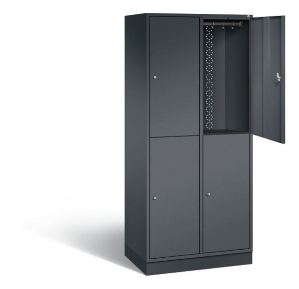 C+P Spind doppelstöckig XL Intro, H1950xB820xT490mm, Farbe: Schwarzgrau, 8270-202 S10038