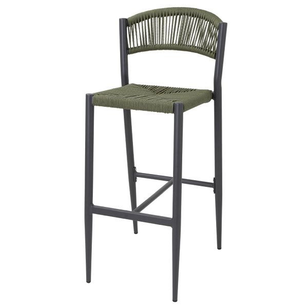 Bolero Eden PE Twist Rattan Outdoor Barhocker Grün (2 Stück), HZ595