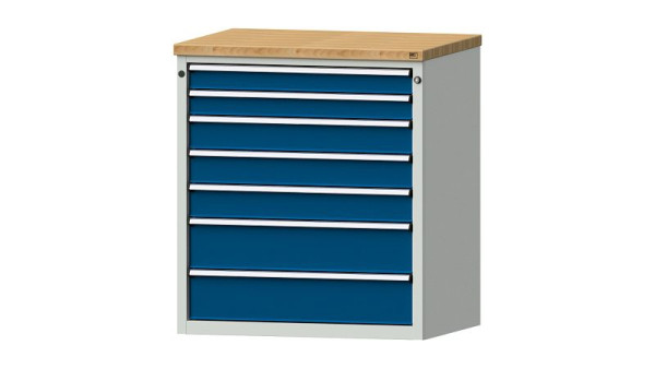 ANKE Werkbänke Schubladenschrank, Modell 3005 V, 915 x 700 x 1020 mm, RAL 7035/5010, BMP 40 mm, 611.209