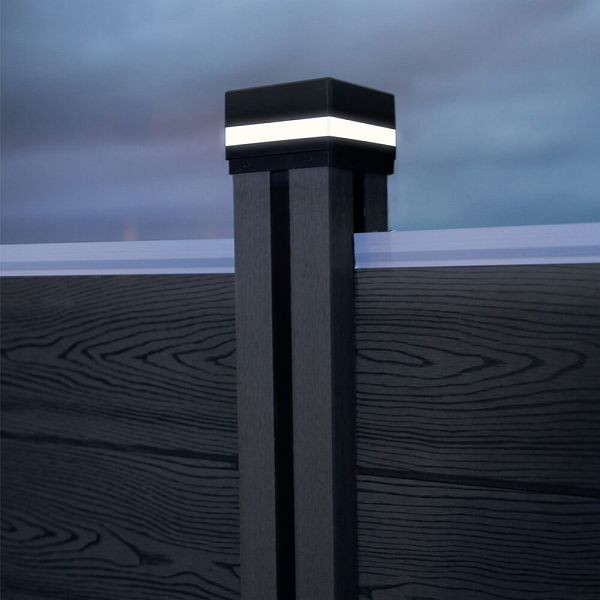 HOME DELUXE Pfostenabdeckung mit Solar LED Beleuchtung CALLUX COVER, 3er Set, 73096