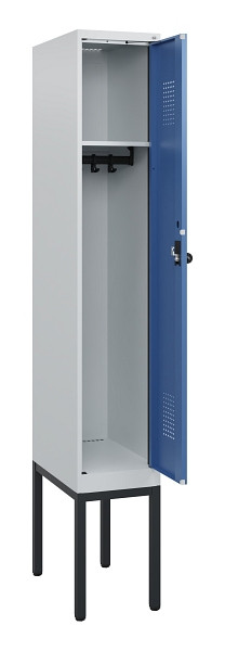 C+P Spind Evolo PLUS, Gestell, 1 Abteil, 1950x300x500mm, 7035/5023, Drehriegel, 0490305-10 S10008