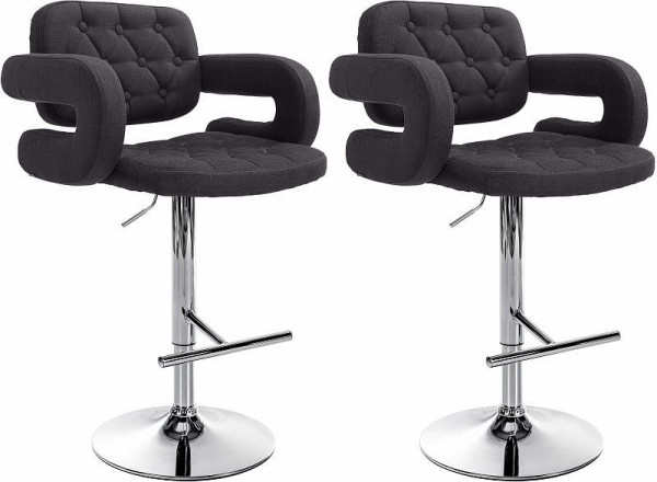 CLP Barhocker Dublin Stoff C, schwarz, VE: 2 Stück, 312953
