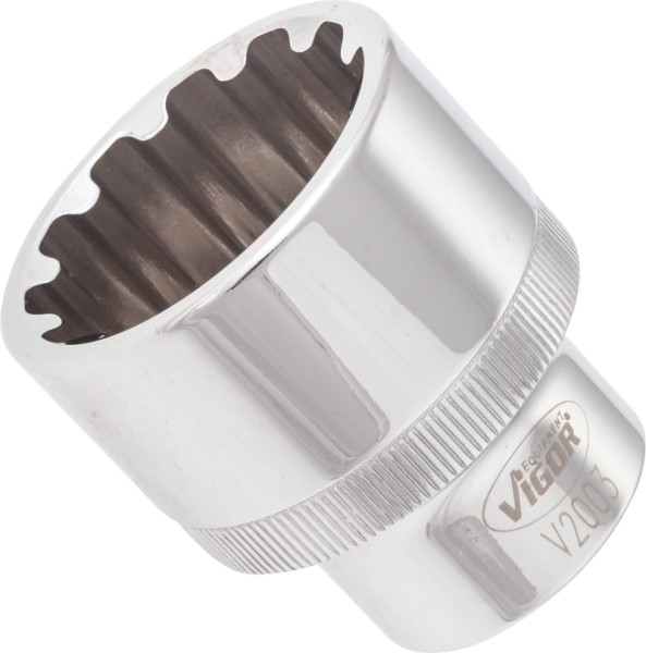 VIGOR Multiprofil Steckschlüsseleinsatz, Vierkant hohl 12,5 mm (1/2 Zoll), Multiprofil, 30 mm, VE: 10 Stück, V2003