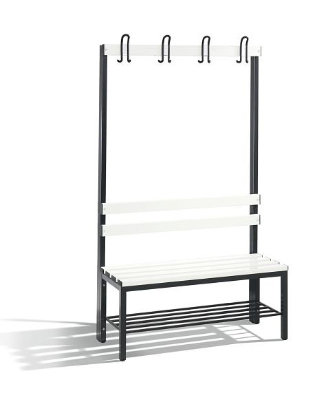 C+P Garderobenbank 1-seitig, H1650xB1000xT400 mm, Reinweiß, 8050-110 S10104